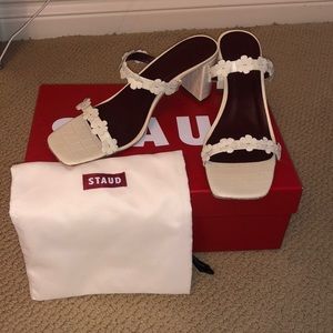 STAUD Frank’s croc-effect leather sandals